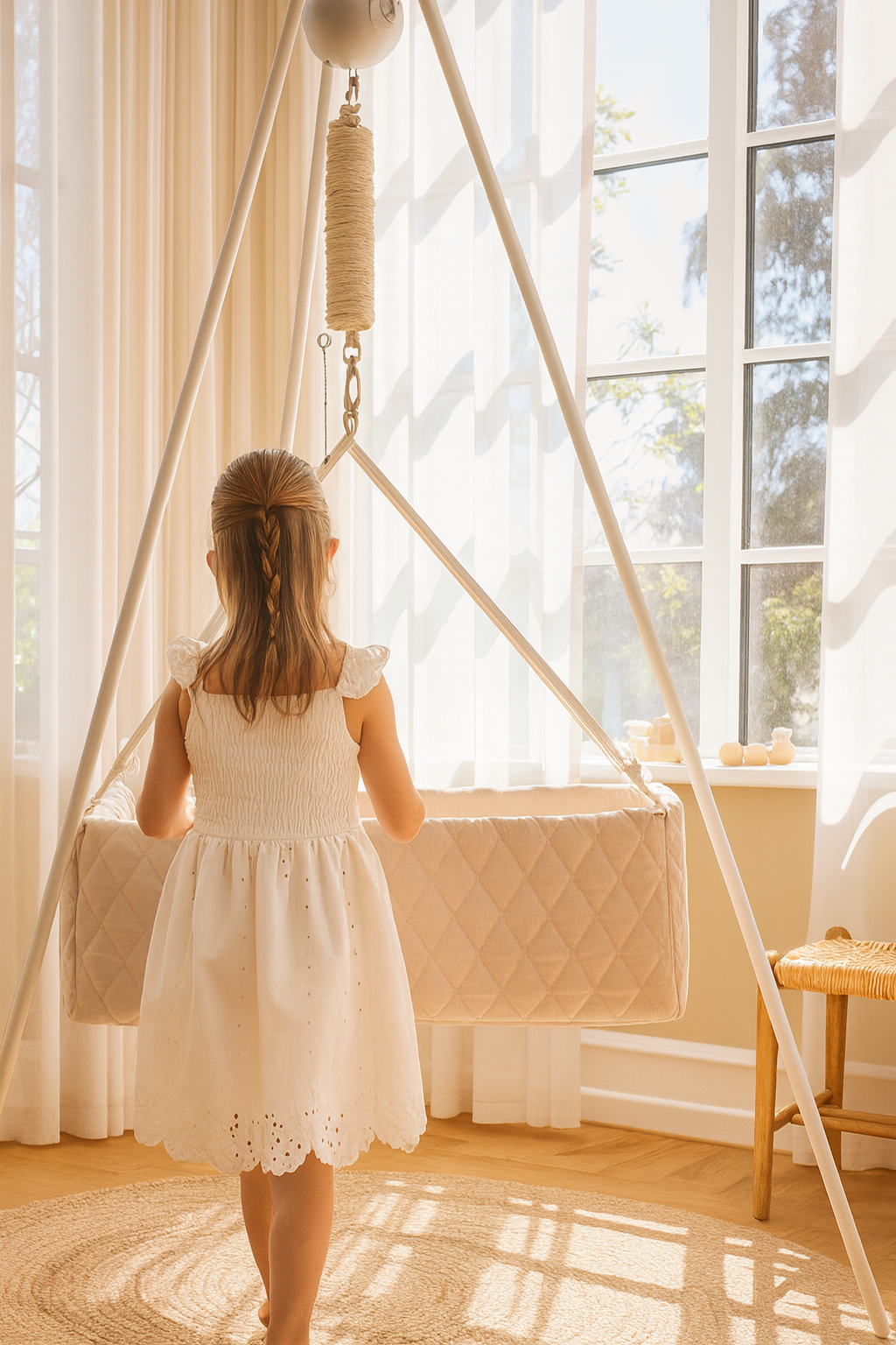 Cradle with foam mattress - Nature